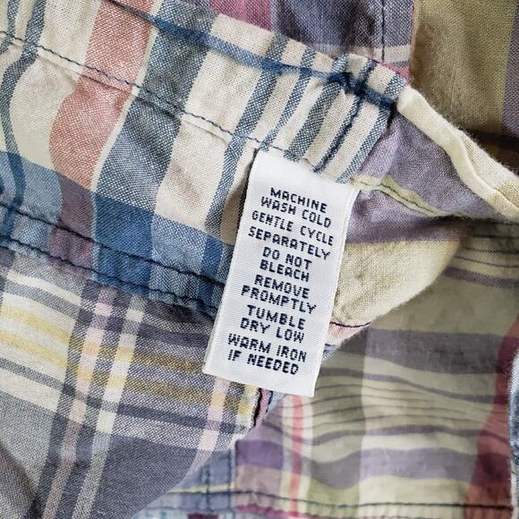 Polo Ralph Lauren Shirt Oxford Button Down Patchwork Madras Plaid SS Size Small - Picture 7 of 8